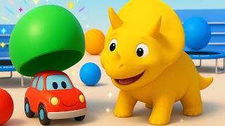 learn colors dino looks hidden cars