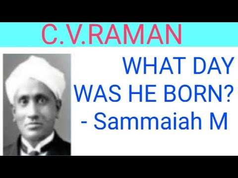 Cv Raman Birth C.V.Raman birthday | C.V.Raman date of birth | calendar problem speed ...