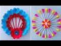 2 Unique Flower Wall Hanging /Quick Paper Craft For Home Decoration /Easy Wall Mate / DIY Wall Decor