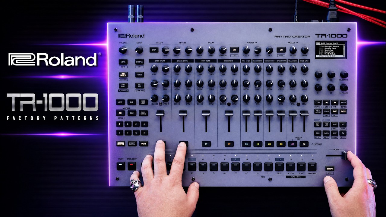 FRET WARE machinegun repeat トレモロ 🔥 ROLAND TR-1000 Unboxing + Factory Patterns Demo | The Ultimate
