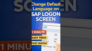 Change Default Language on SAPLogon Screen|Easy Trick|#sap #shorts #short#trending #viral #trend#yt