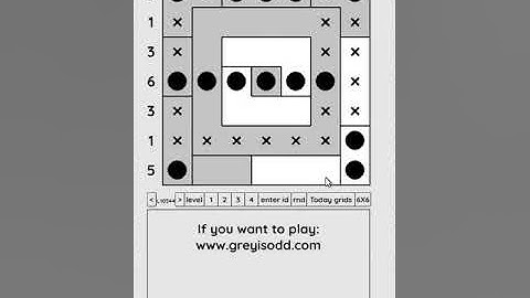 Grey is Odd - Today grids. Solution level 4 7X7 dated 04-26-2024 #logicpuzzles #logicgames  #games