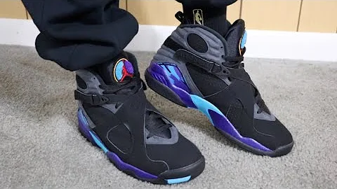 Retail Release Air Jordan 8 Retro Aqua On Feet Sneaker Review