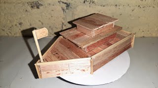 MAKE A MINIATURE SHIP | MINIATURE SHIP CREATIVE IDEAS | ICE CREAM STICKS | SIMPLE - GAMGEM