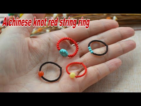 Jewelry Handmade Rings Out Of Red String And Gold Beads · How To Make A  Beaded Ring · Jewelry on Cut Out + Keep