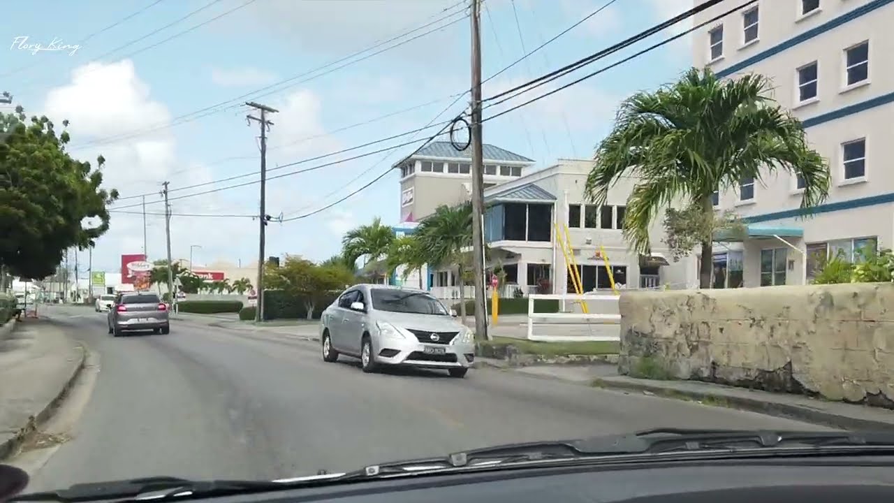 Driving from Worthing to the cruise terminal in Barbados.