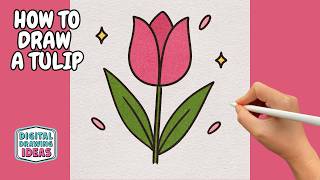 How to Draw a Tulip Step by Step | Easy Flower Drawing Tutorial