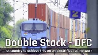 India FIRST & ONLY country in the world to run double-stack container train powered by E-locomotives