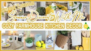 🍋 NEW! 2023 COZY SUMMER FARMHOUSE KITCHEN DECORATE WITH ME │YELLOW\/LEMON KITCHEN DECOR IDEAS