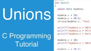 Union Data Types | C Programming Tutorial