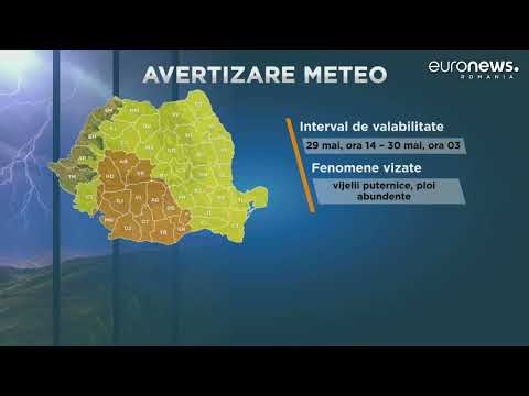 ANM: Cod portocaliu de averse, vijelii și inundații în mai multe județe