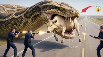 Emergency Animal Rescue Mission – Rescue Team Fights Giant Python to Protect Cow!