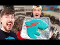 I surprised mrbeast with a giant candy logo