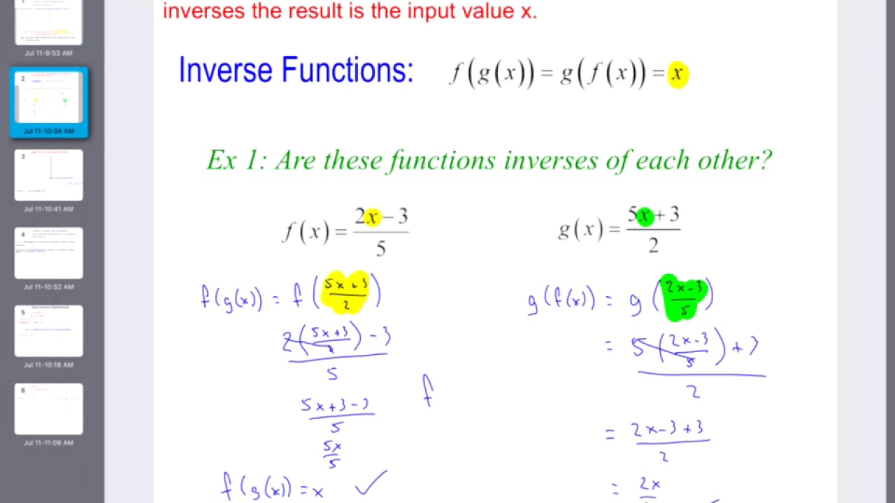 1.6 Inverse Functions Part 1 - YouTube