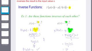 1.6 Inverse Functions Part 1