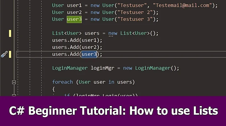 C# Tutorial for Beginners : Lists