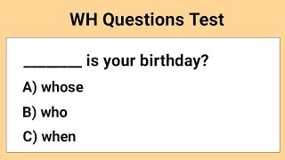 WH Questions Test। Can you pass this English Questions And Answers