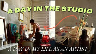 a day in the studio | relaxing painting vlog