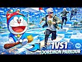 Doraemon Parkour 1vs1 😈 | Who Wins?#freefire #parkour