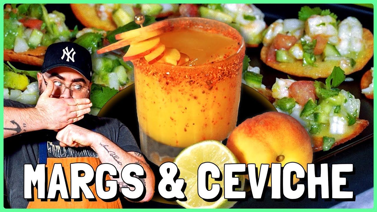 Shrimp Ceviche Tostadas With Peach Habanero Margaritas Kiki Kuisine Shrimp Ceviche Tostadas With Peach Habanero Margaritas Kiki Kuisine