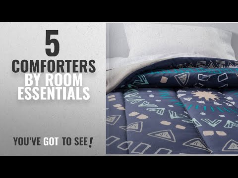 top-10-room-essentials-comforters-[2018]:-room-essentials-twin-xl-dark-blue-medallion-reversible