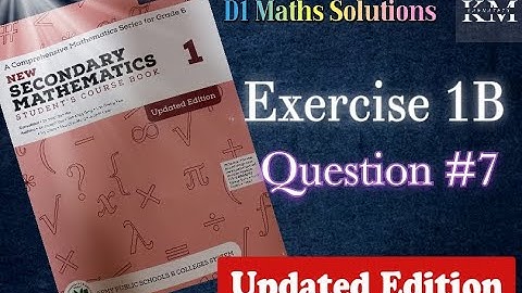 Exercise 1B Question no 7 New secondary Mathematics oxford||chapter 1 D1 Book1|| Maths