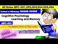 Cognitive psychology learning and memory mpc001 complete book one exam notes ignou university