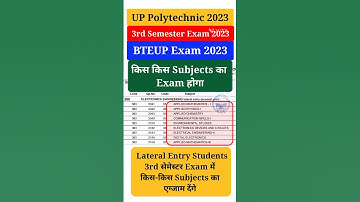 Electronics Engineering Lateral Entry 3rd semester syllabus #bteup_exam_news #bteup #shorts