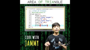 Coding For Beginners | C Language - Area Of Triangle | Code With Jammy #shorts
