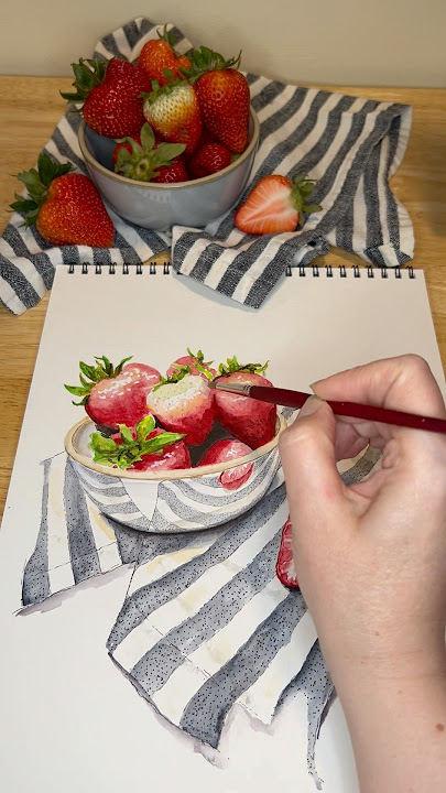 Watercolor Strawberries #art