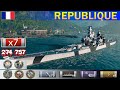 ✔ Бой Линкора "République" X уровень Франция | [ WoWS ] World of WarShips REPLAYS