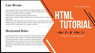 hr & br tags in HTML HTML Tutorial for Beginners
