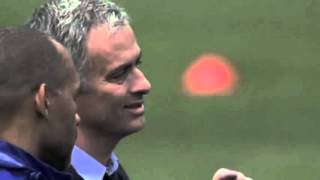 Jose Mourinho’s meeting with Chelsea’s coaching staff on the pitch after the Liverpool defeat