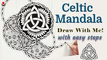 How to draw a Celtic Mandala with easy steps - Draw Along - Trinity - MandalaNPA 053