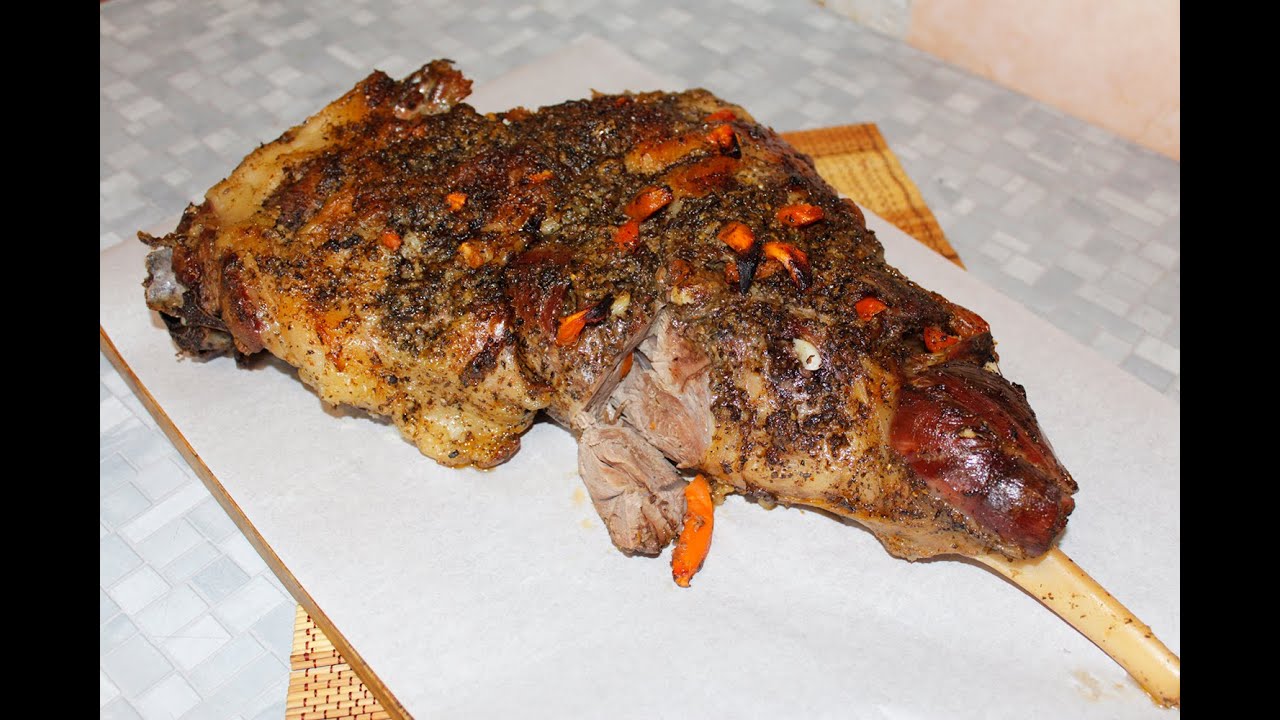 Баранья нога запеченная в духовке - YouTube
