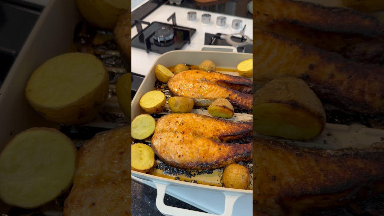 Fırında ballı somon #somon #fırındabalık #balık #balıktarifleri #food #tarif #tarif #yemektarifleri