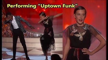 Millie, Gaten and Caleb performing "Uptown Funk" *THROWBACK*