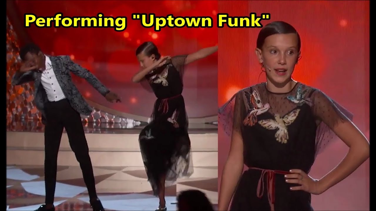 Millie, Gaten and Caleb performing "Uptown Funk" *THROWBACK*