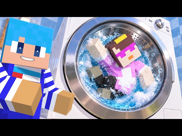 おかんを巨大洗濯機に入れて洗ってみた！【マイクラ / マインクラフト】