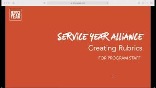 S2: Training Session: Creating Rubrics