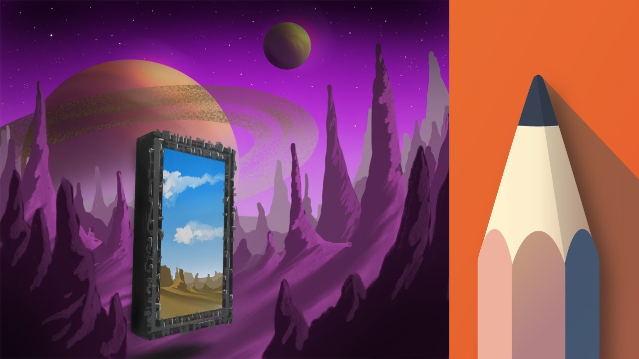 How to paint an alien landscape with Autodesk Sketchbook Mobile (Discord competition)