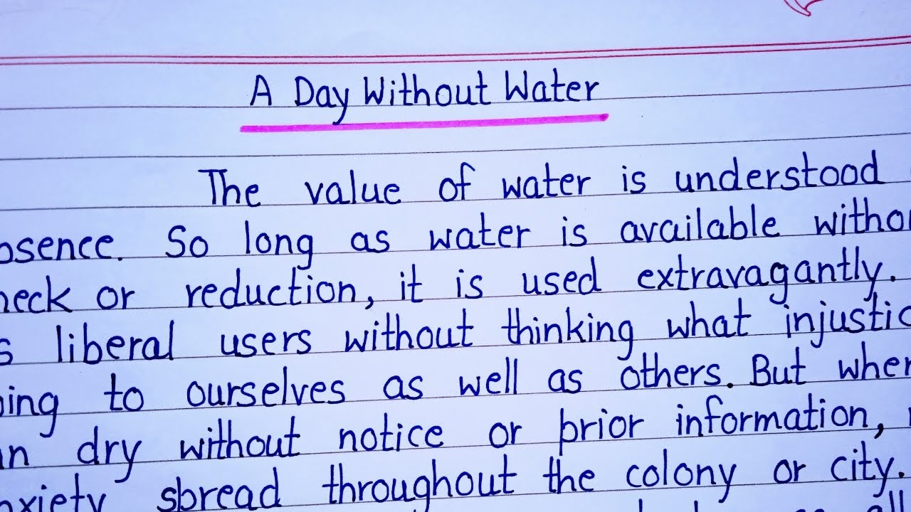 a day without water essay 400 words