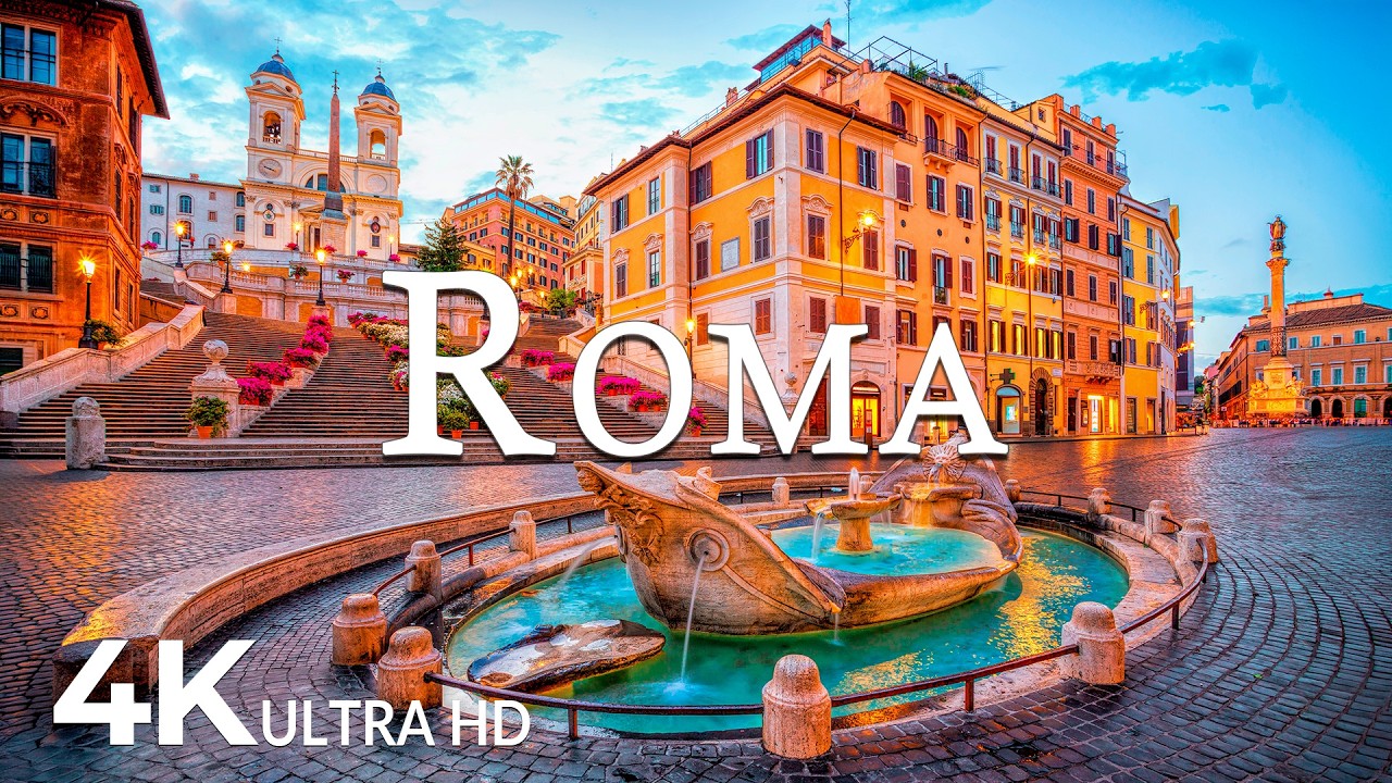 FLYING OVER ROMA (4K UHD) – Soothing Music Along With Beautiful Nature ...
