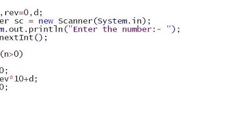 22  Program to Reverse Number in java