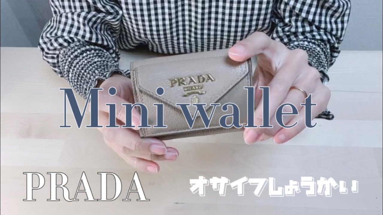 【ミニウォレット】お財布紹介 万円まで入る？【PRADA】 - YouTube