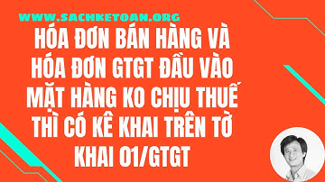 Hóa Đơn Bán Hàng Và Hóa Đơn GTGT Đầu Vào Không Chịu Thuế GTGT Thì Có Kê Khai Trên Tờ Khai Thuế GTGT