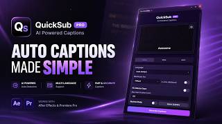 Auto Captions Plugin for After Effects and Premier Pro | QuickSub Pro #aftereffects #plugins #ai