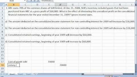Consolidated Financial Statement - Sub to Parent Sale of Inventory.wmv