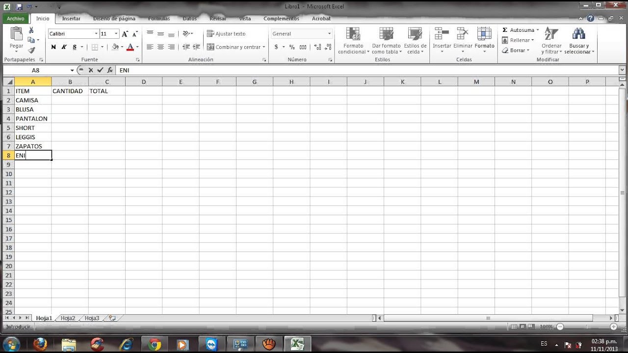 TUTORIAL PARA REALIZAR TABLA EN EXCEL - YouTube