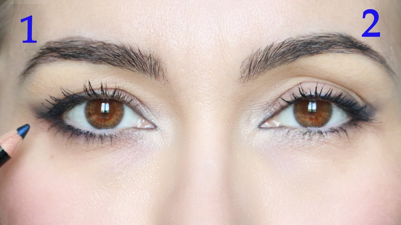 Trucco occhi con 1 matita blu: cat eye e cat eye 'inverso' anche per occhi incappucciati